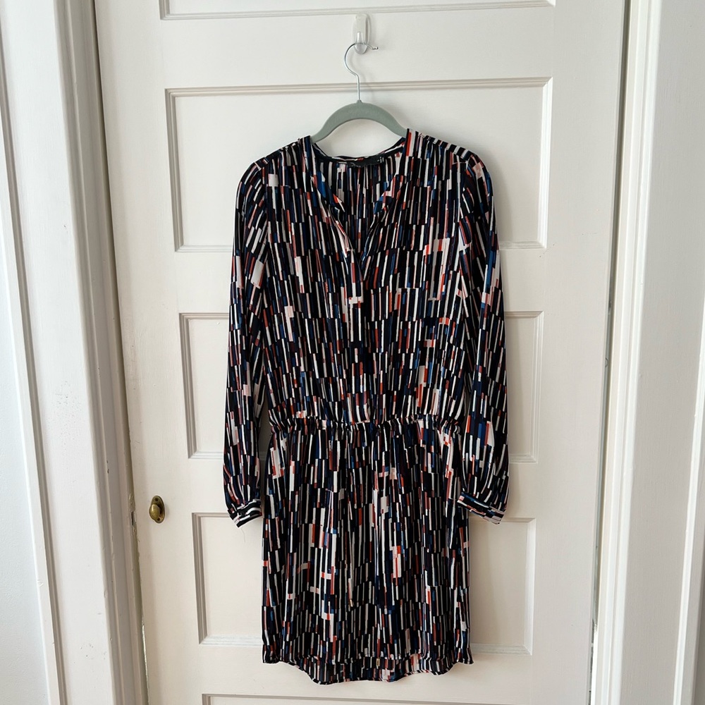 Noir Abstract Stripe Shirt Dress
